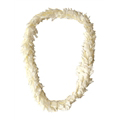 Flat Feather Ginger Lei (White)