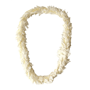 Flat Feather Ginger Lei (White)