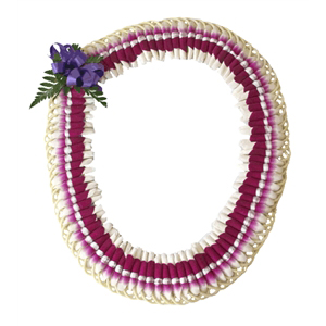Micronesian Ginger Lei with Purple Orchid