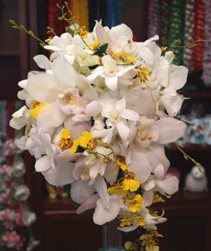 Bridal Cascading Bouquet - White and Yellow