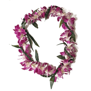 Orchid with Ti Leaf Wrap Lei