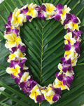 Plumeria Lei (Double) with Purple Orchid