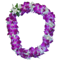 Orchid Lei (Double, Purple & White)