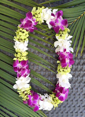 Orchid Lei (Double, Various Colors)