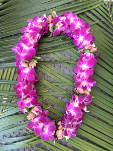Double Purple Orchid with Rose