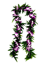 Ti Leaf Lei Twist (Maile Style) with Purple Orchid