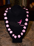 Kukui Nut Necklace with Pink Hibiscus