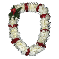 Orchid Lei (Double, White with Rose Petals)