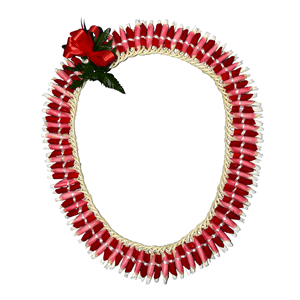 Micronesian Ginger Lei with Pink and Red Rose
