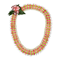 Micronesian Ginger Lei with Pink Rose and Green Orchid
