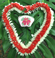 Butterfly Lei Red and White - Valentines Special with Coin Purs